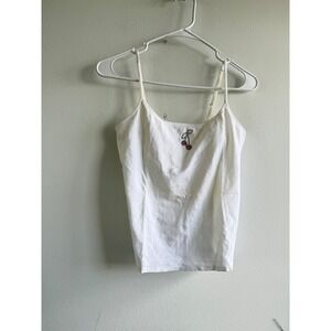 Victoria's Secret White Cherry Rhinestone Camisole Tank Top Mens Medium Vintage
